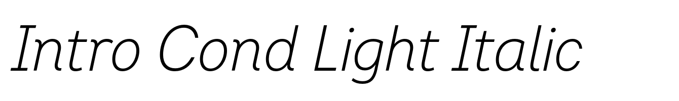 Intro Cond Light Italic